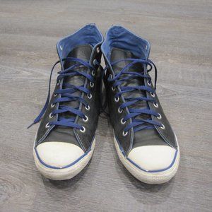 Rare Vintage 2000s Converse Chuck Taylor Glove Leather Black/Blue 11.5 USA Made